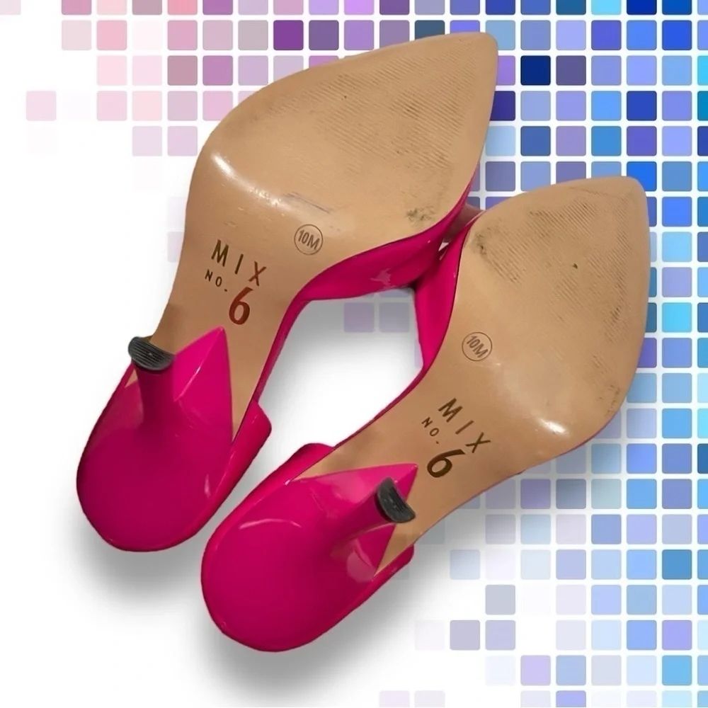 Mix No. 6 Dawnira Pump Hot Pink Patent Faux Leather Stiletto Size 10m